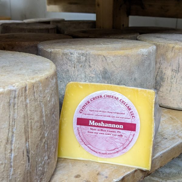wedge and wheel of Moshannon cheese