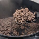ground beef in a dutch oven